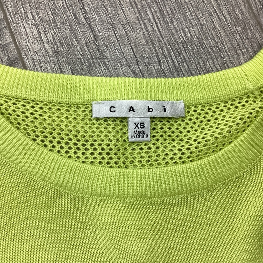 Cabi Split Back Pullover Lemon Lime Sweater Size … - image 6